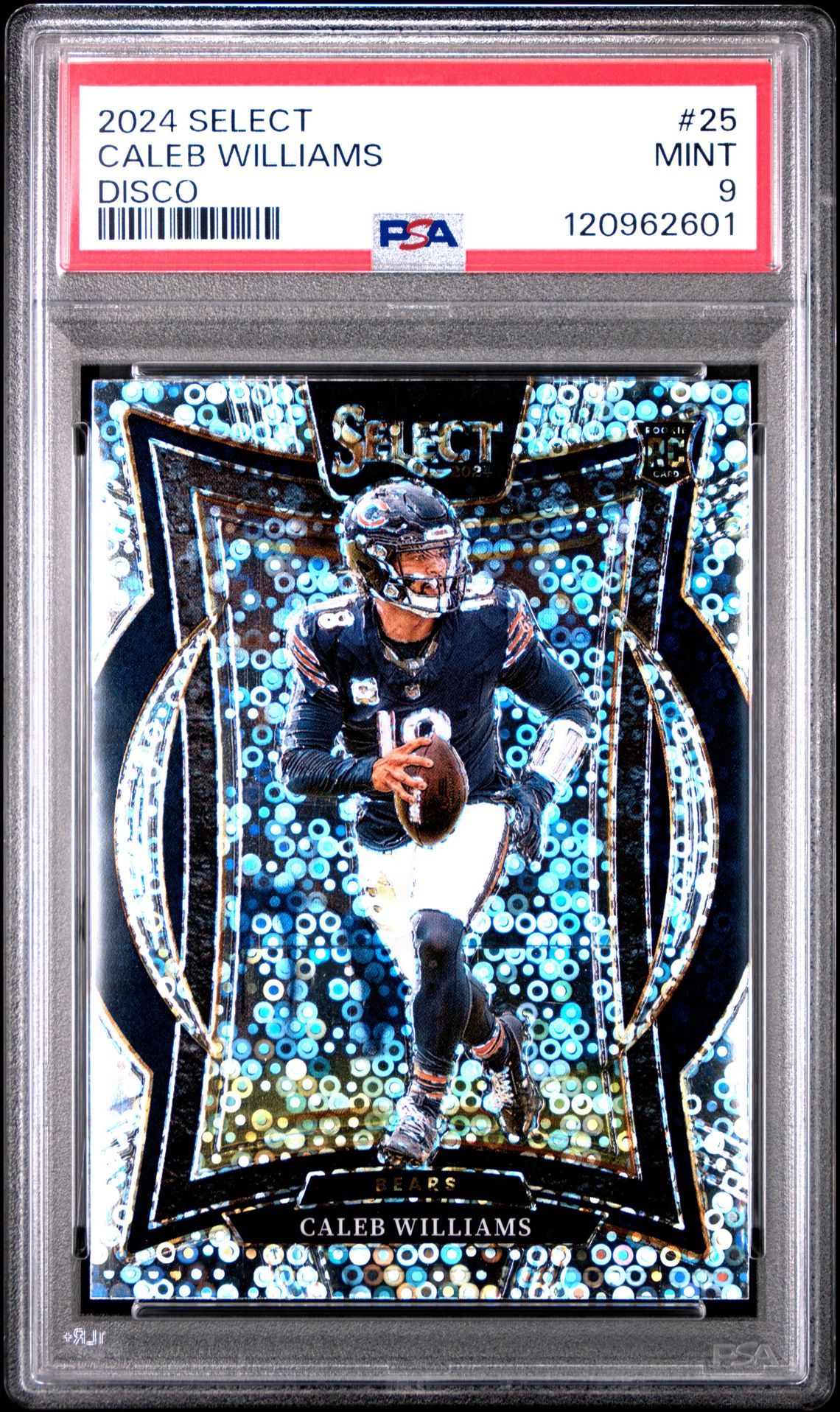 2024 Panini Select Caleb Williams #25 (Disco) Mint 9 front