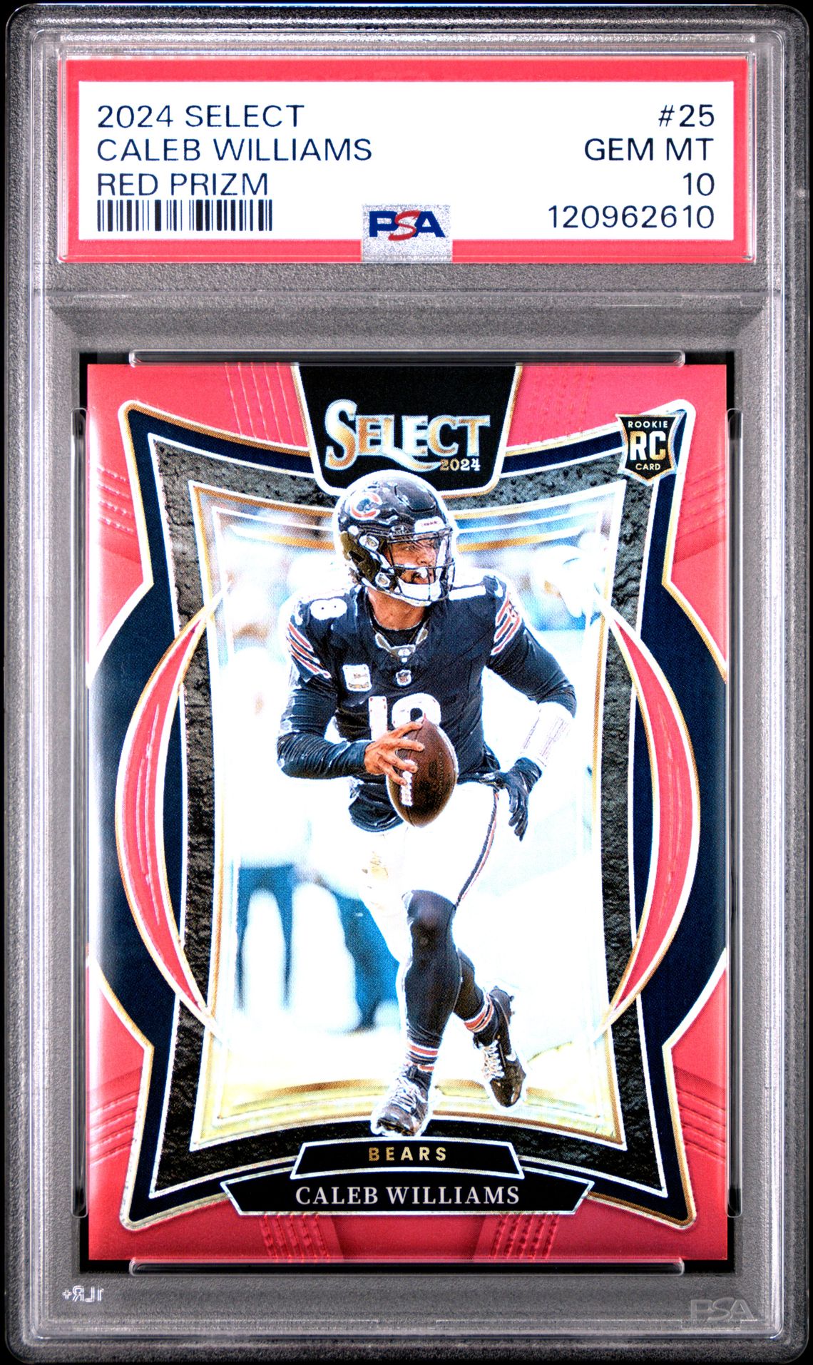 2024 Panini Select Caleb Williams #25 (Red Prizm) Gem Mt 10 front