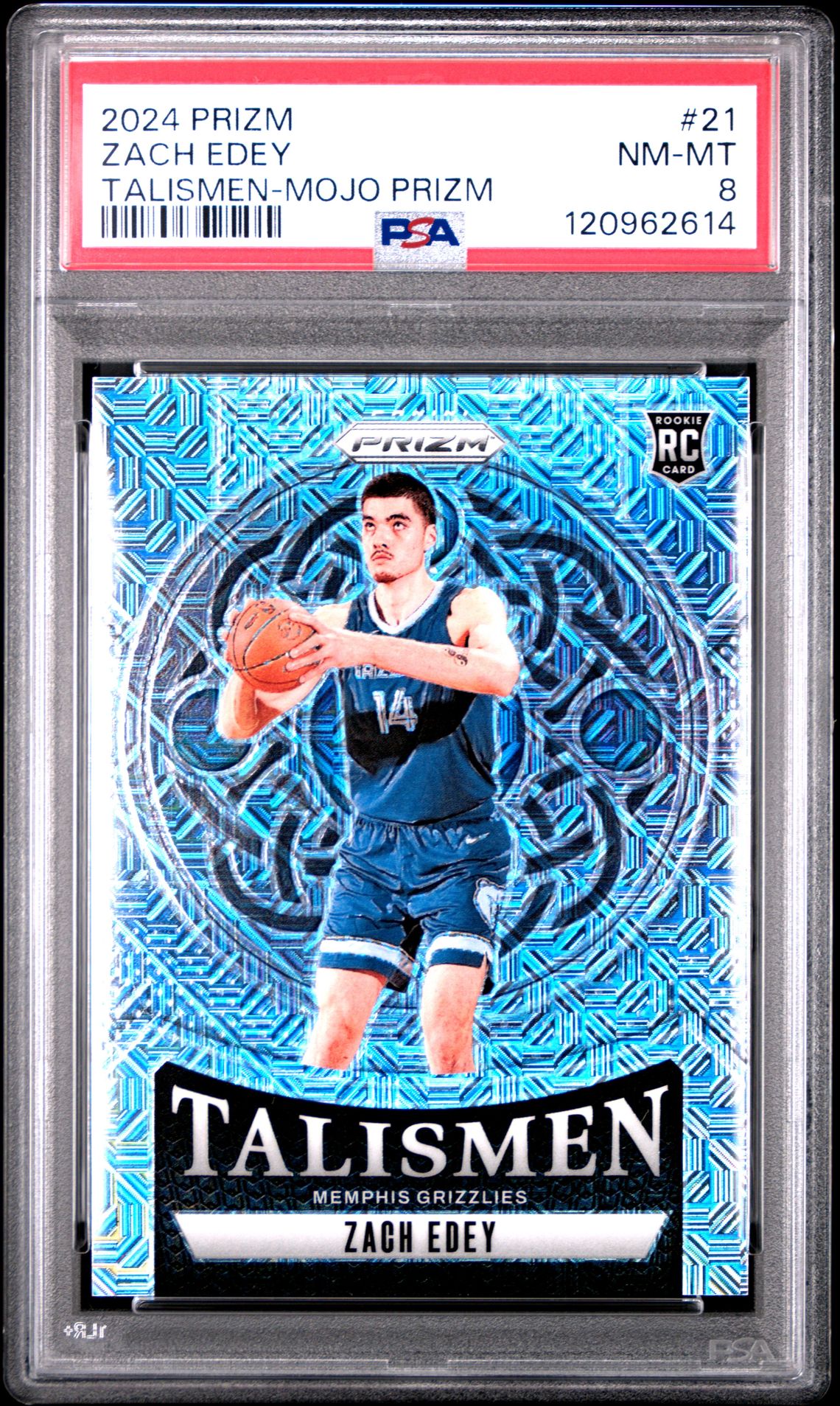 2024 Panini Prizm Talismen Zach Edey #21 (Talismen-Mojo Prizm) Nm-Mt 8 front