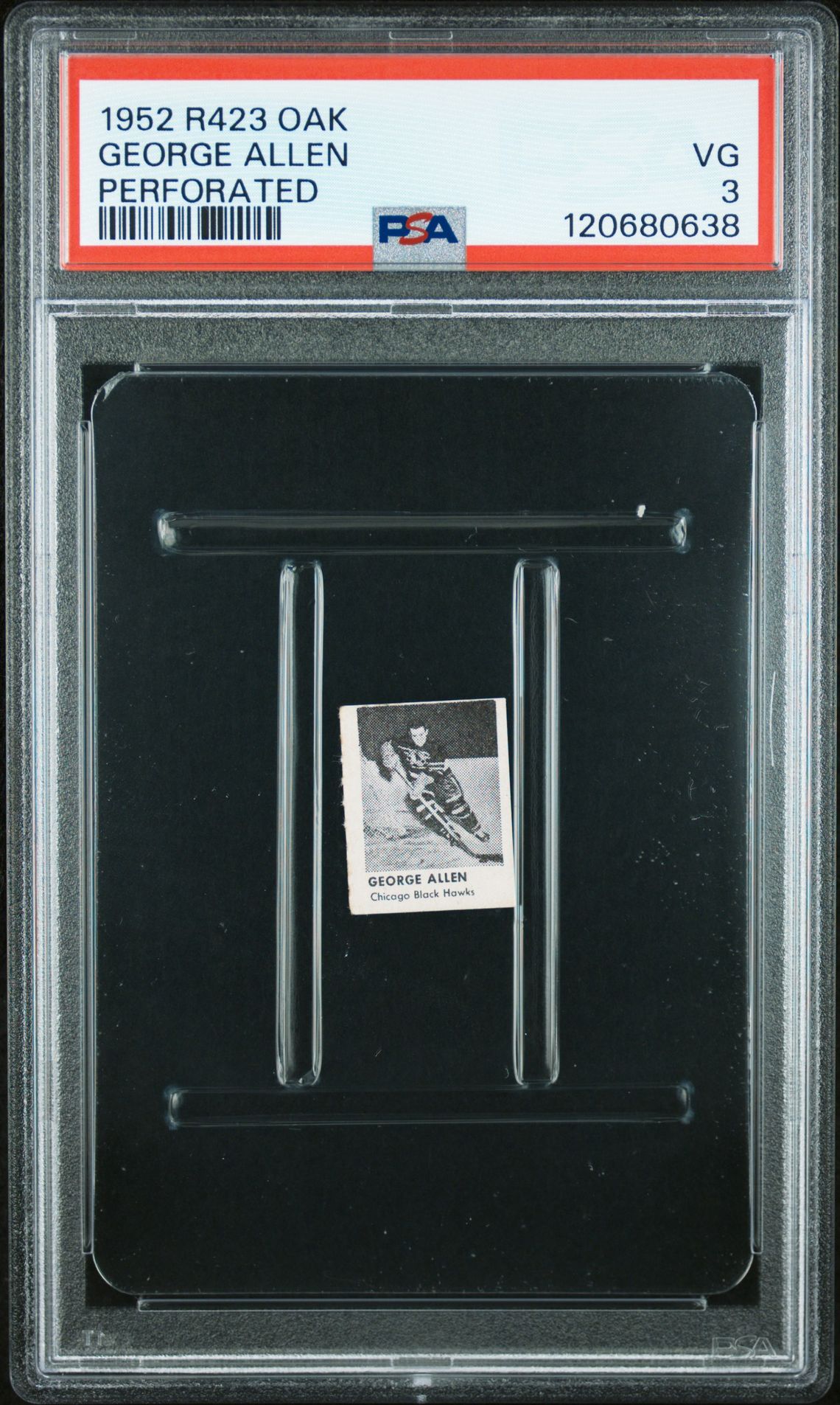 1952 R423 Oak Perforated George Allen (Perforated) Vg 3 front