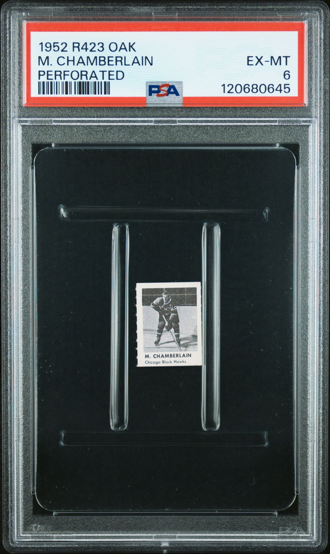 1952 R423 Oak Perforated M. Chamberlain (Perforated) Ex-Mt 6 front