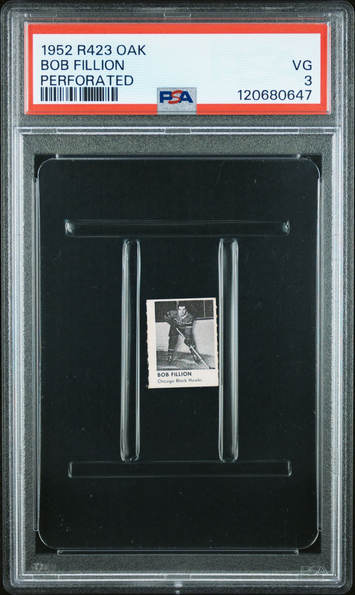 1952 R423 Oak Perforated Bob Fillion (Perforated) Vg 3 front