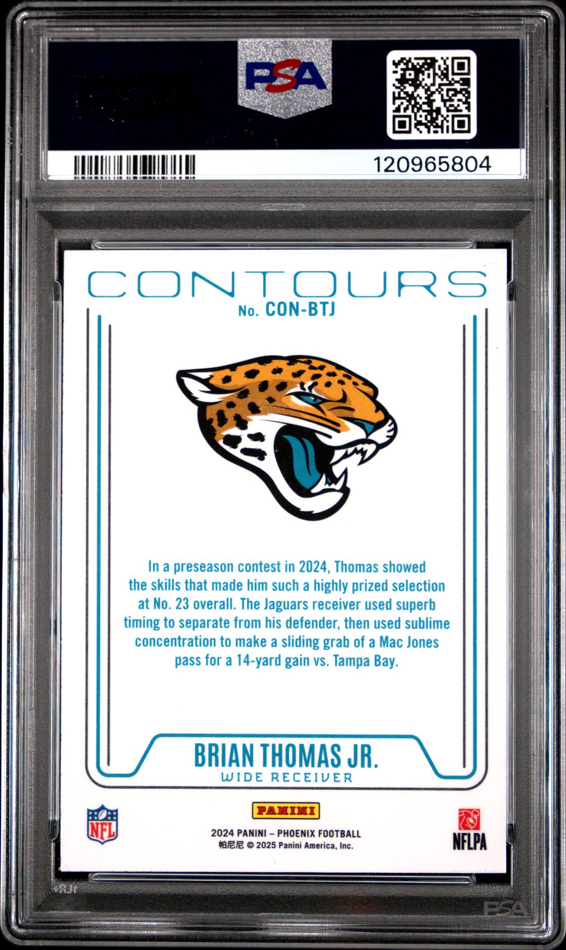 2024 Panini Phoenix Contours Brian Thomas Jr. #Conbtj Nm-Mt 8 back