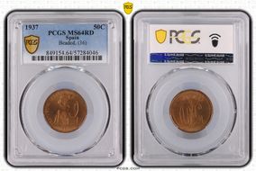 1937 50C Beaded, (36) MS64RD