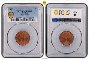 1892 1C KM-92 Cu MS64RB