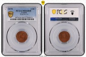 1870 1/2C KM-91 Cu MS64RB