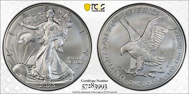2025-W $1 Burnished Silver Eagle First Strike SP70