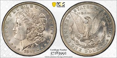 1882-O/S $1 VAM 4, O/S Recessed MS63