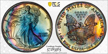 1990 $1 Silver Eagle MS68