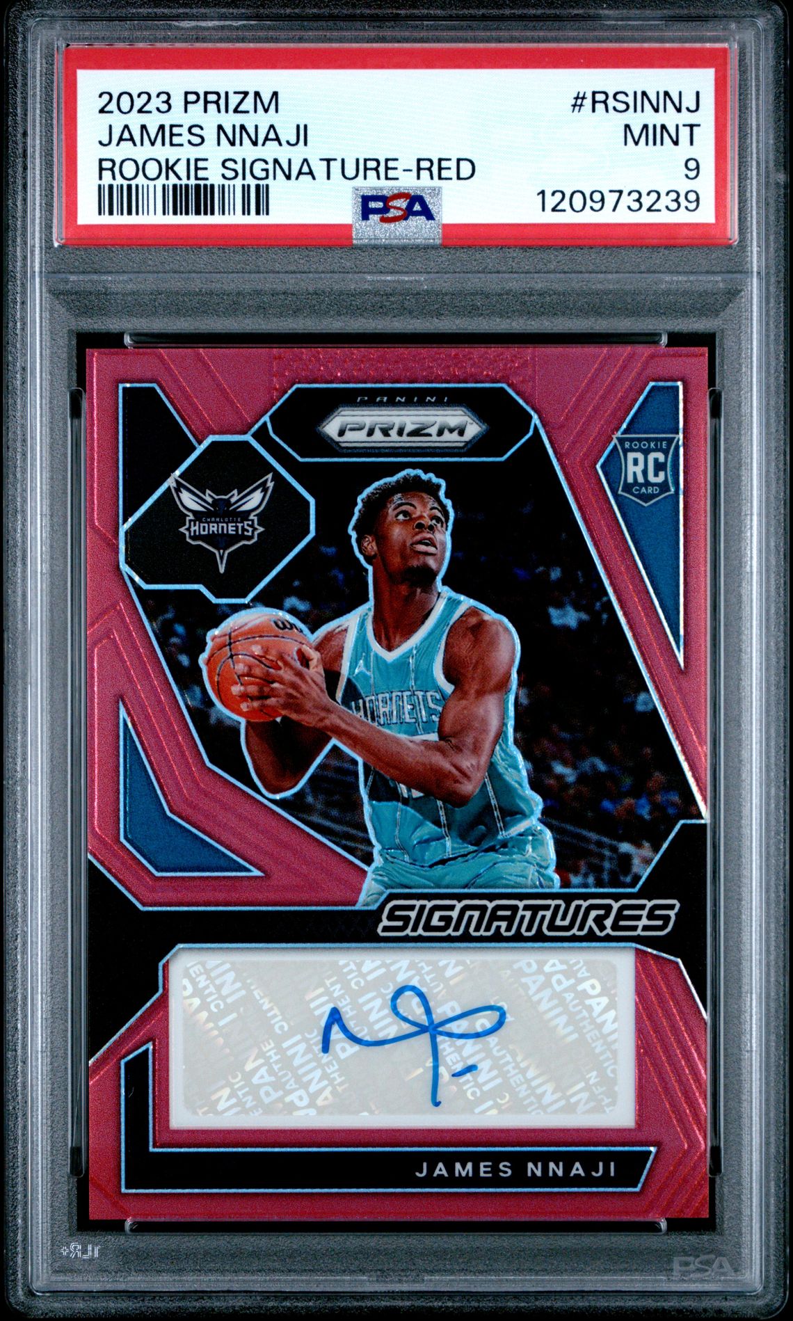 2023 Panini PANINI PRIZM ROOKIE SIGNATURES RED #RSINNJ James Nnaji front