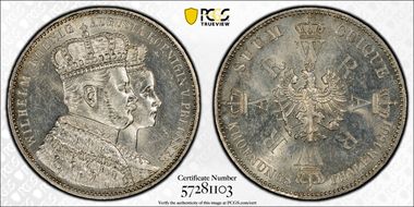 1861-A Thaler Coronation KM-488  Ag N1