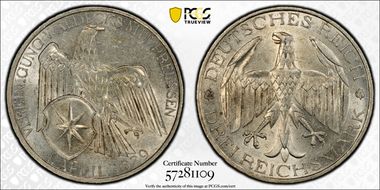 1929-A 3 Mk Waldeck J-337 MS62