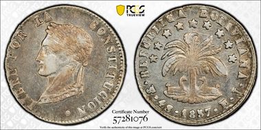 1857-PTS FJ 4 Sol KM-123.2  Ag AU50