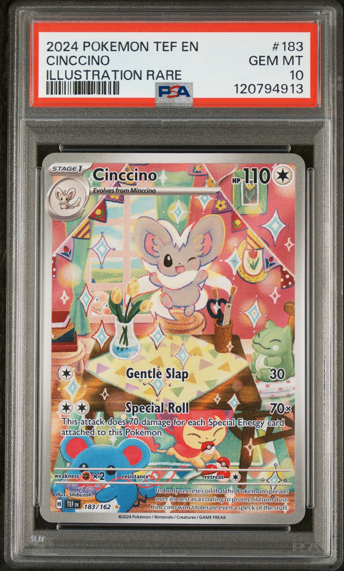 2024 Pokemon POKEMON TEF EN-TEMPORAL FORCES ILLUSTRATION RARE #183 Cinccino front
