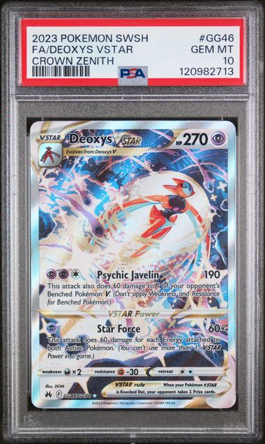 2023 POKEMON SWORD AND SHIELD CROWN ZENITH #GG46 FA/DEOXYS VSTAR CROWN ZENITH (PSA 10) (PSA 10) – 120982713