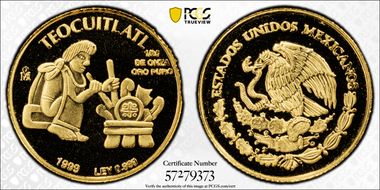 1999-Mo 1/20 oz Teocuitlatl KM-642  Au PR69DCAM