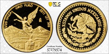 2011-Mo 1/20 oz Libertad Au PR69DCAM