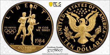 1984-W $10 Olympic PR69DCAM