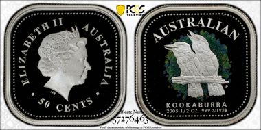 2005-P 50C Kookaburra 1/2oz Ag Colorized PR70DCAM