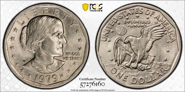 1979-P SBA$1 Wide Rim AU58