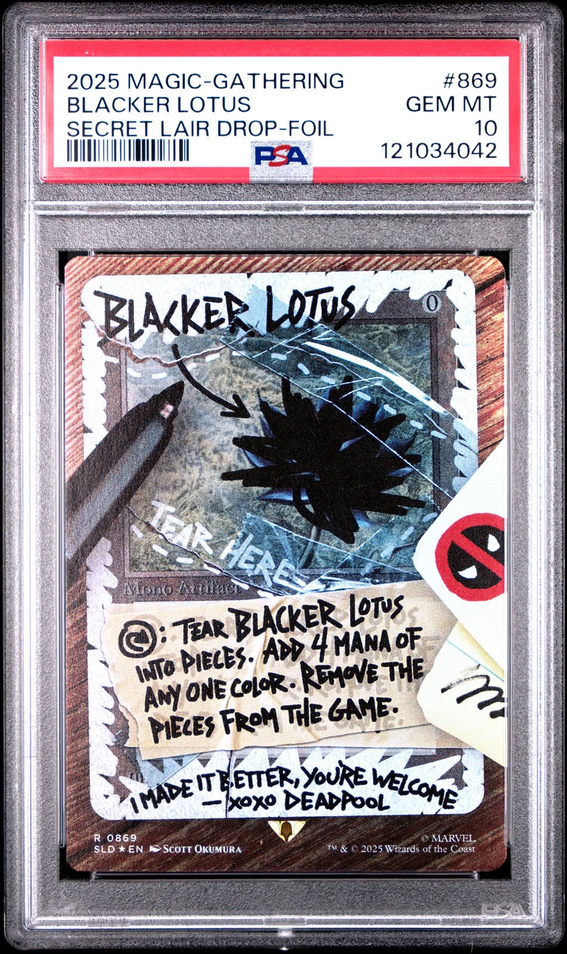 2025 MTG MAGIC THE GATHERING SECRET LAIR DROP MARVEL-FOIL #0869 Blacker Lotus front