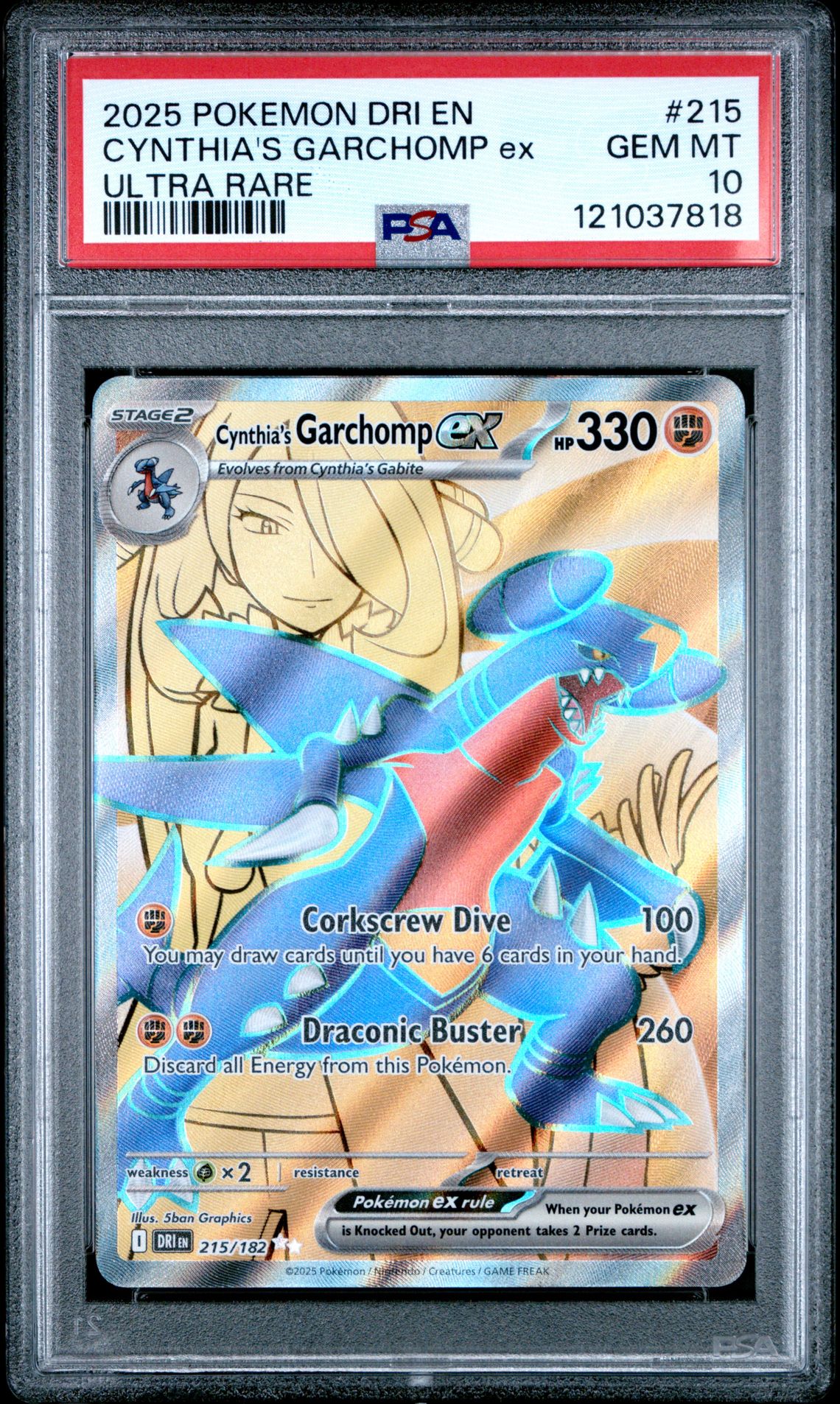 2025 Pokemon POKEMON DRI EN-DESTINED RIVALS ULTRA RARE #215 Cynthia's Garchomp EX front