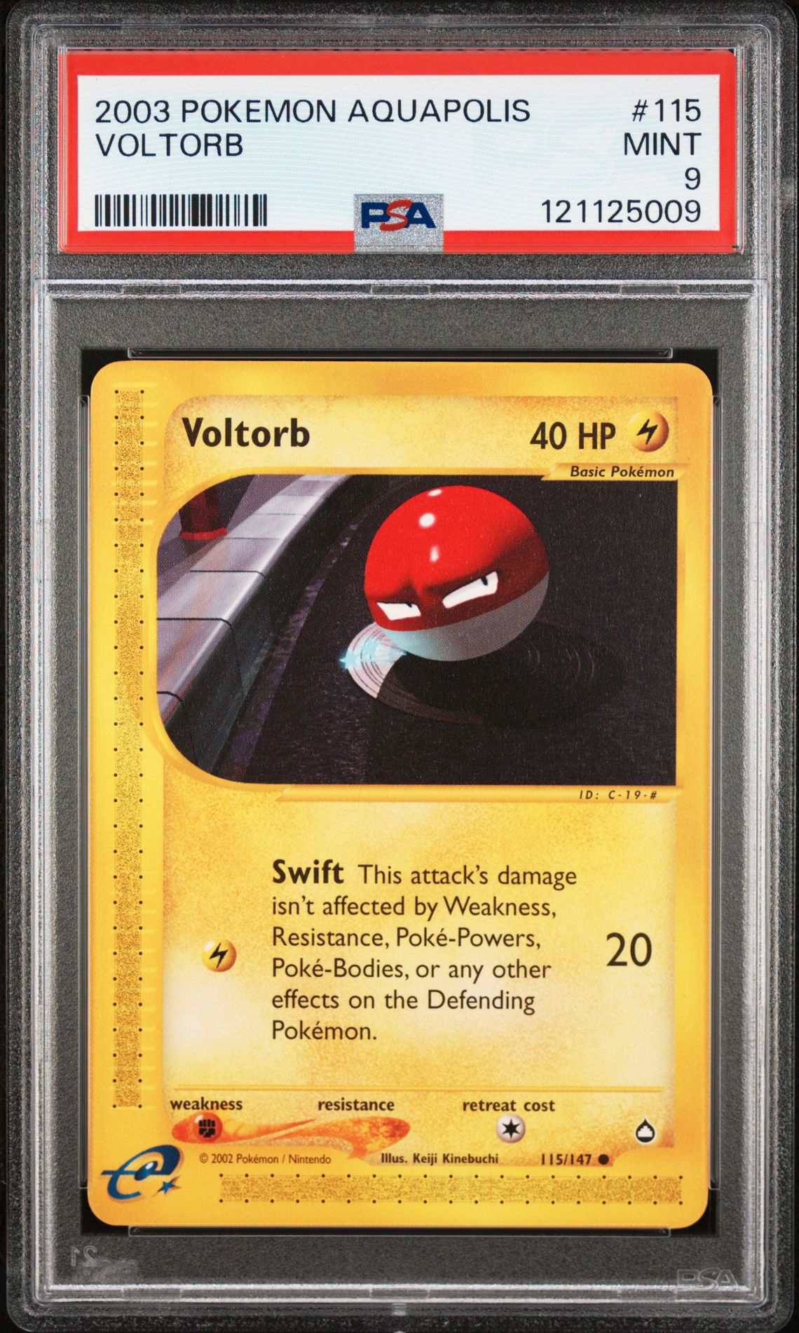 2003 Pokemon POKEMON AQUAPOLIS REVERSE FOIL #115 Voltorb front