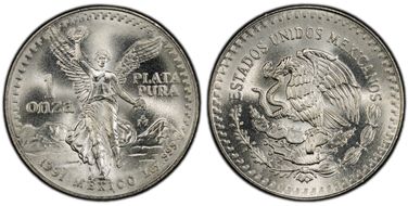 1991-Mo Onza Libertad Ag T1 - PLATA PURA MS69