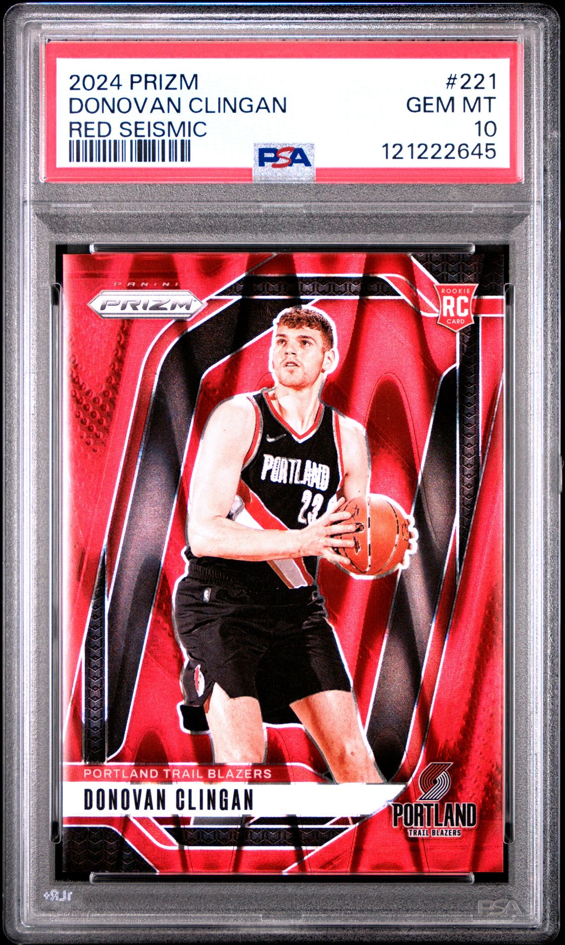 2024 Panini PANINI PRIZM RED SEISMIC #221 Donovan Clingan front