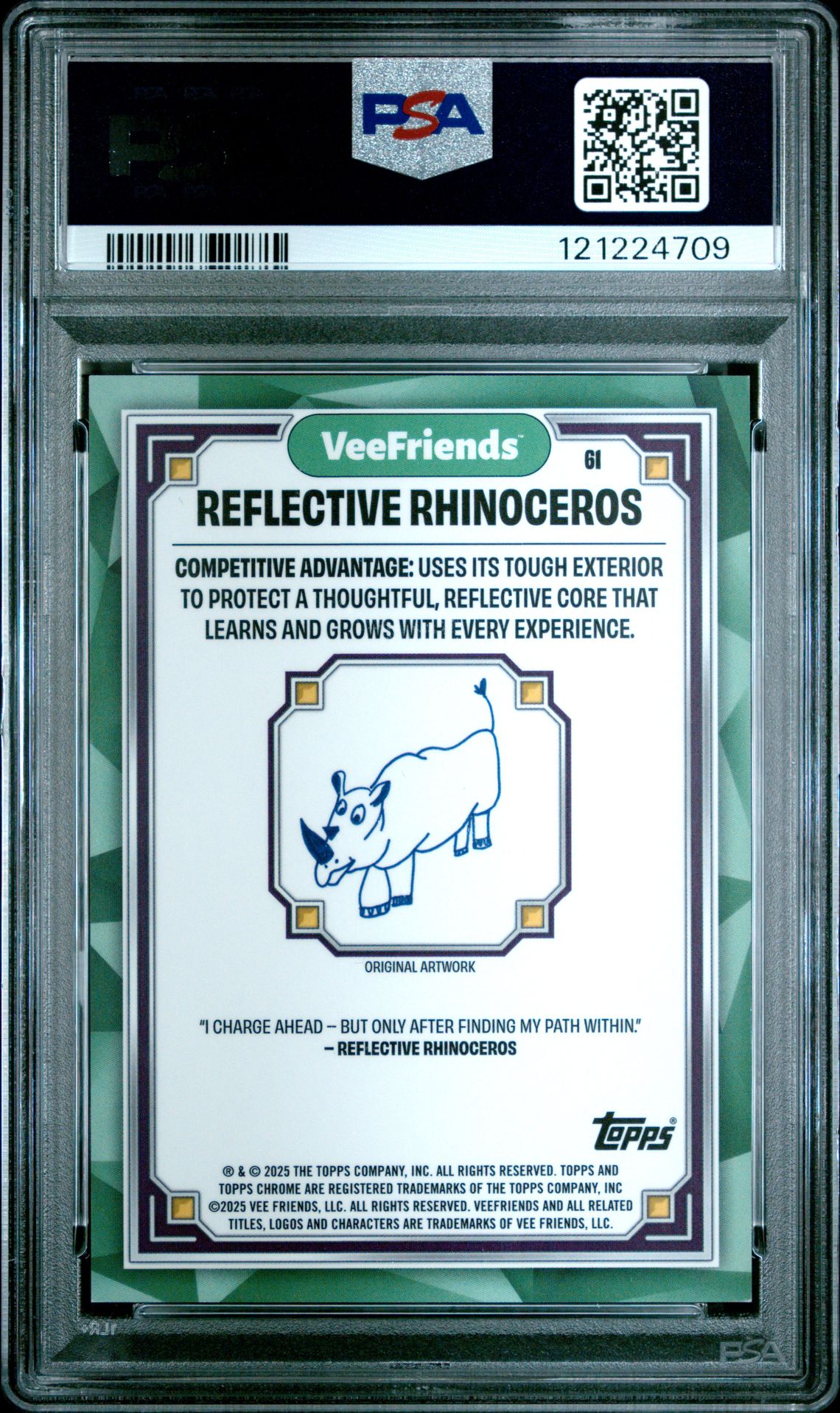 2025 Topps Chrome Veefriends Reflective Rhinoceros #61 (Raywave Refractor) Mint 9 back