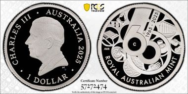 2025-C $1 60 Years of the RAM Ag PR69DCAM