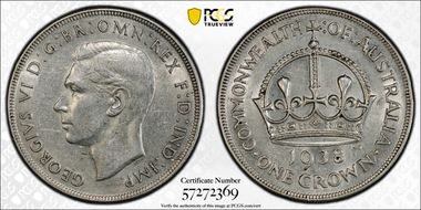 1938 Crown KM-34  Ag AU55