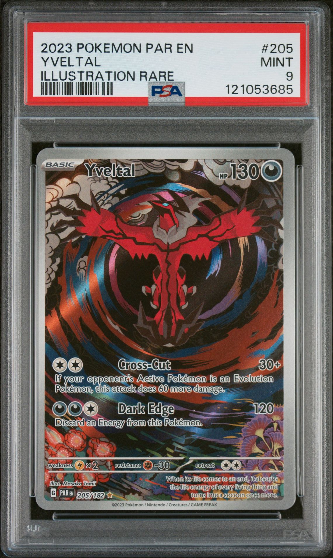 2023 Pokemon POKEMON PAR EN-PARADOX RIFT ILLUSTRATION RARE #205 Yveltal front