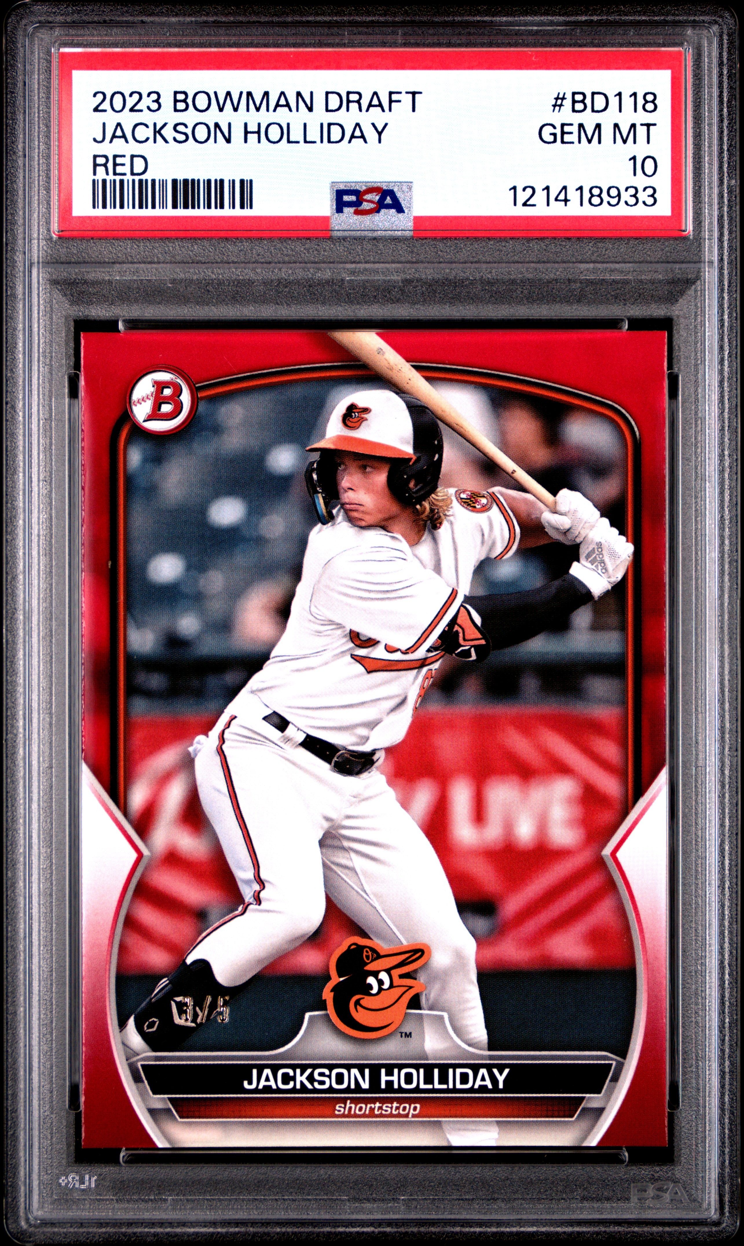 2023 Bowman Draft Jackson Holliday Red #BD118 PSA 10