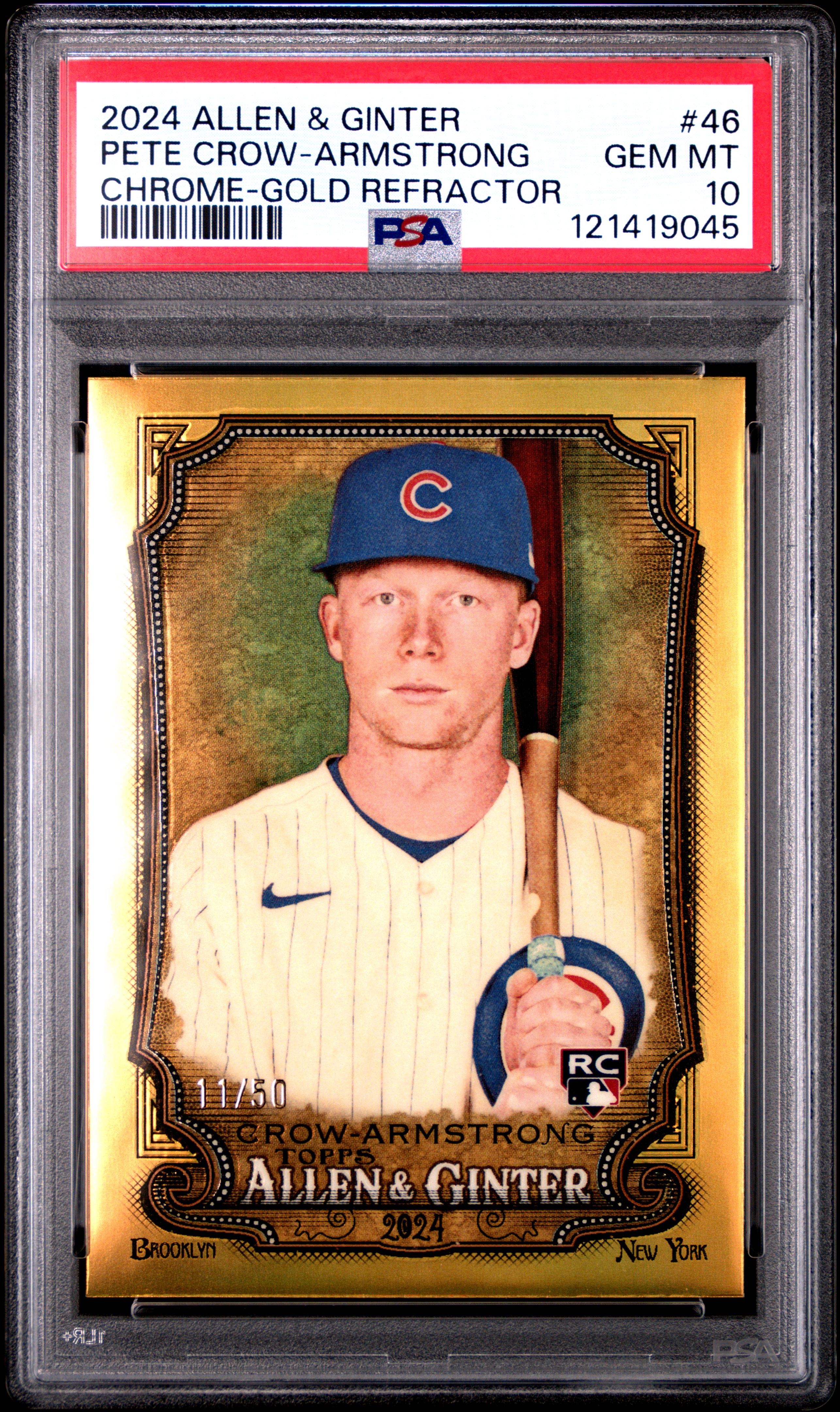 2024 Topps Allen & Ginter Pete Crow-Armstrong Chrome-Gold Refractor #46 PSA 10