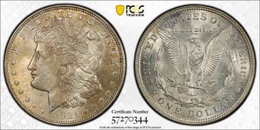 1921 $1 Morgan MS62