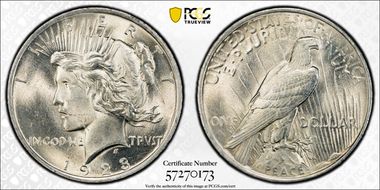 1923 $1 VAM 1A, Whisker Jaw MS61