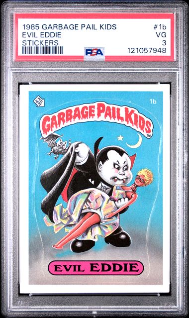 1985 Topps Garbage Pail Kids STICKERS #1B Evil Eddie front