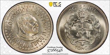 1967 50 Sen KM-15 Coronation MS64