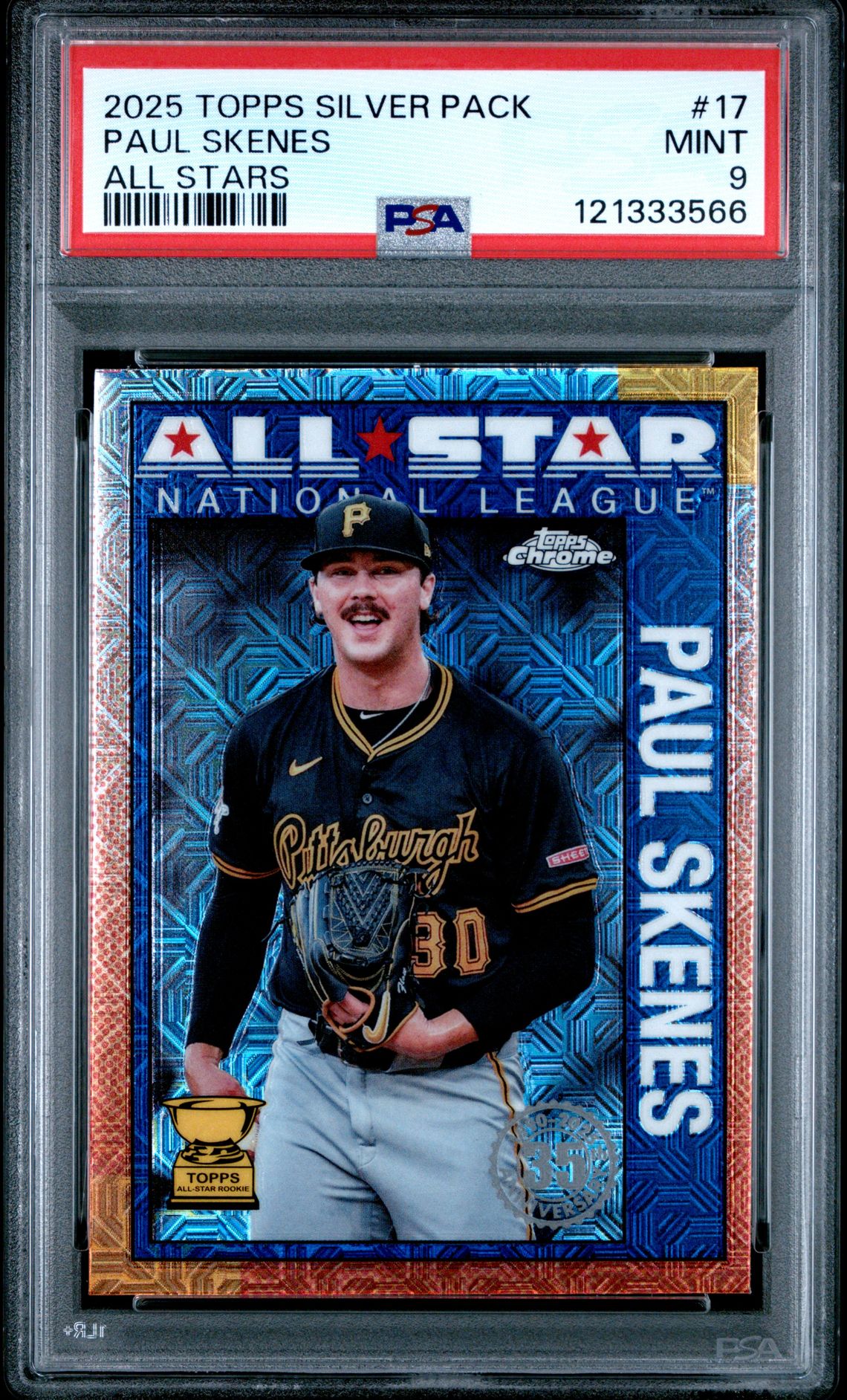 2025 Topps Silver Pack 1990 Chrome All Stars Paul Skenes #17 Mint 9 front