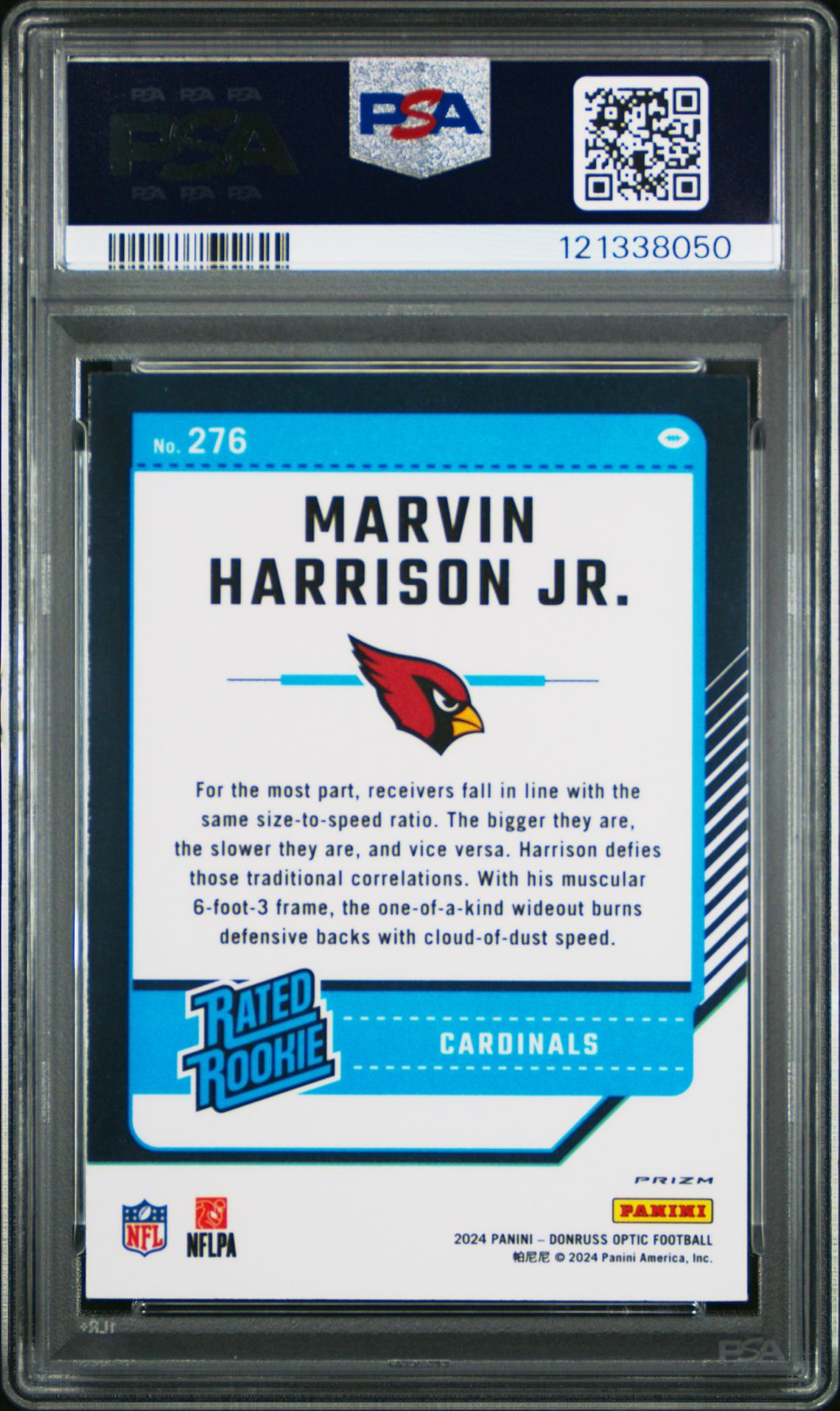 2024 Panini Donruss Optic Marvin Harrison Jr. #276 (Green Hyper) Nm-Mt 8 back