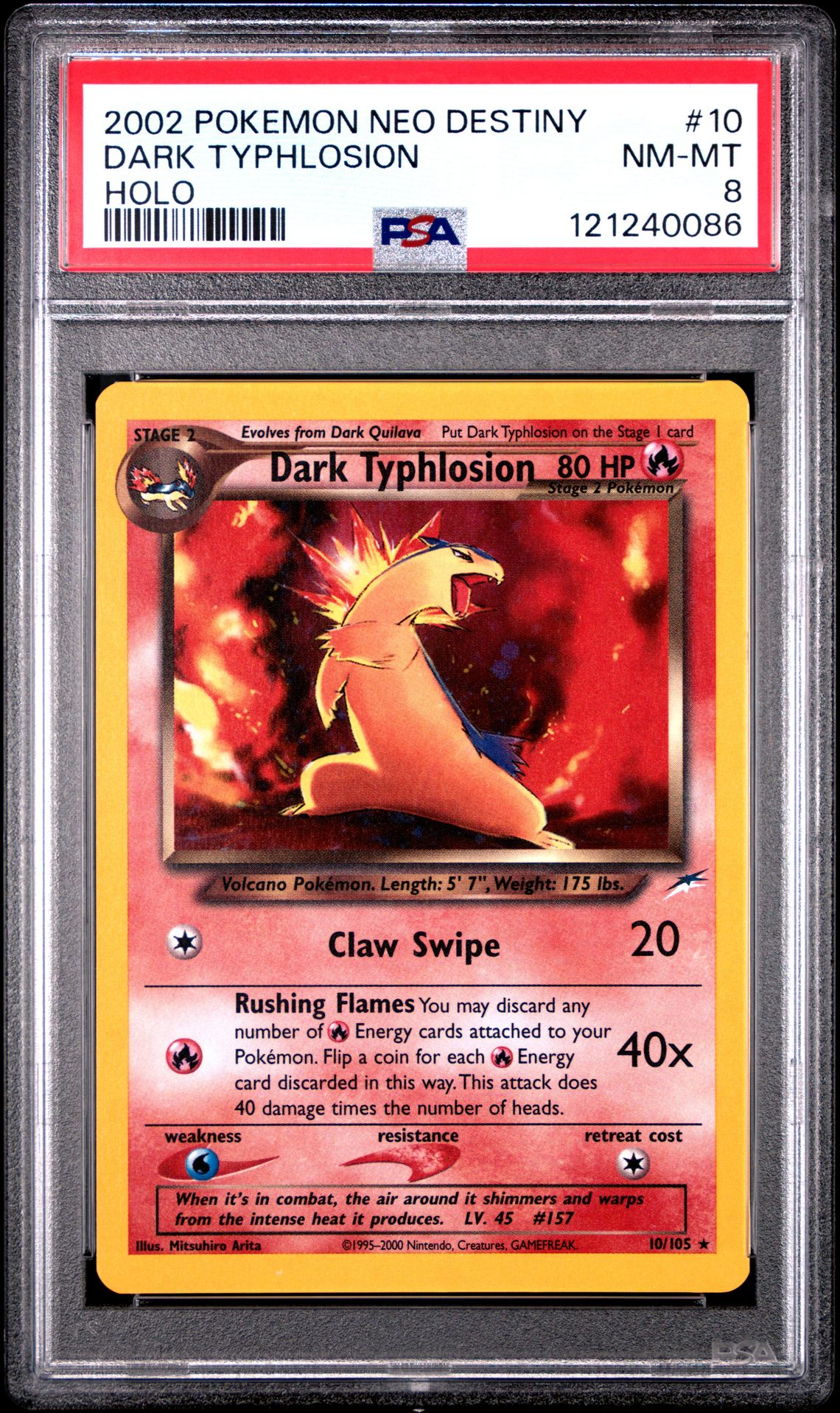 2002 Pokemon POKEMON NEO DESTINY HOLO #10 Dark Typhlosion front