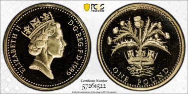 1989 £1 S-J7 Scottish Design PR69DCAM