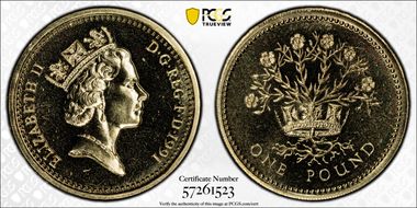 1991 £1 S-J4 N. Irish Design MS67