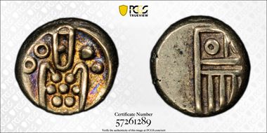 (1785-92) Fanam KM-31 Nagapatinam AU55