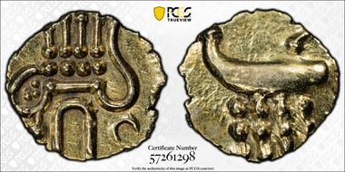 (1795-1850) Fanam Fr-1504, KM-10 MS63