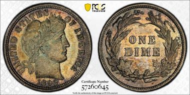 1892 10C MS64
