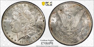1892-CC $1 MS63