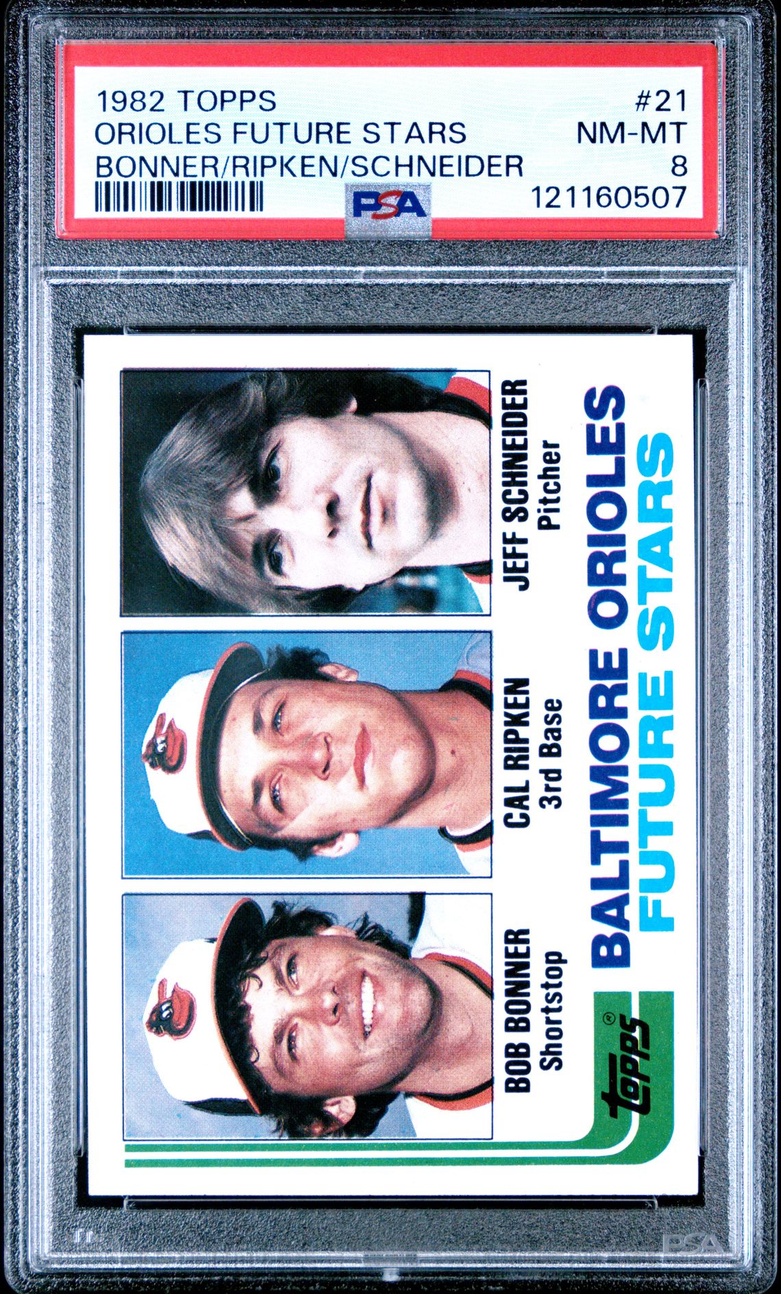 1982 Topps TOPPS BONNER/RIPKEN/SCHNEIDER #21 Orioles Future Stars front