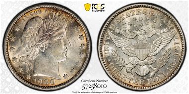1900-O 25C AU58